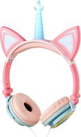 LIMSON Stereo Unicorn Headphones,Wired LED Light Up Headset Over Ear for Adults Kids Birthday Xmas Present
