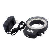 Micrl Microscope Ring Light Adjustable 144 LED Illuminator for Stereo Microscope & Camera (Black)