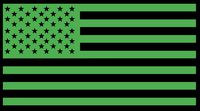 Home Grown Claremore American Flag - Vinyl Sticker Decal | Cars Trucks Laptops | 11.5" Width X 6" Height | Green HGC1300B