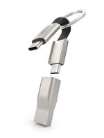 VONMÄHLEN High Five C - USB-C Cable Keychain Charger - Stainless Steel Phone Charger with Type-C Cable Fast Charging, 480 Mbps Data Transfer and USB - Compatible with Samsung, MacBook, iPad pro etc