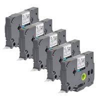 5 Pack Label Tape for TZe-135 12mm 1/2" (0.47") x 8m (26.2ft) White on Clear - Compatible with Brother P-Touch PD-D210 PT-H100 PT-1400 PT-1880