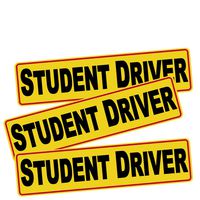 3pcs 12"x3" Student Driver Sticker Decal Safety Signs for New Driver, Paint Safe Removable Back Glue Sticks Better Than Magnetic for Plastic Bumper and Window, one for Each Side and The Rear