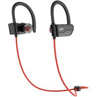 MinZen Bluetooth Headphones Wireless Earphones Sport IPX7 Sport Waterproof Sweatproof Bass Earbuds Cordless Headsets with Microphone 8-9 Hours Playtime for Workout Gym Running (Red)