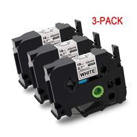 ASprink Compatible Label Tape Replacement for Brother TZe-241 P-Touch Labelling Cassette 18mm 0.7 Laminated Black on White, TZe241 TZ 241 TZ241 for Ptouch Label Maker PT-D400 D450 D600VP, 3-Pack