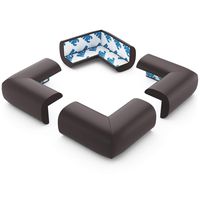 Foam Furniture Corner Protectors for Baby - Pre-Applied 3M Tape, Brown, 12 Pack