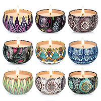 Set of 9 Small Scented Candles Soy Wax Aromatherapy Candles 2.5 OZ Portable Tin Candles with Lid, Relaxation Gifts Basket for Mother, Women, Friends and Coworkers