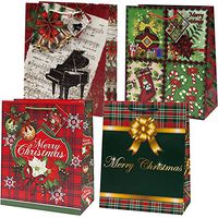 12 Jumbo Extra Large Christmas Gift Bags Huge Bulk Assortment with Handles and Tags for Wrapping Holiday Gifts