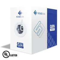 SolidLink Bare Copper 1000 Feet CAT6 Inwall (cm Rated) UL Listed 23AWG Network Ethernet Cable 550Mhz Wire (White)