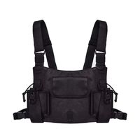 MOLLYGAN Universal Two-Way Radio Case Harness Chest Rig Bag Tactical Hip Hop Streetwear Functional Vest Pocket Front Pack Pouch Holster for Men & Women (XL)