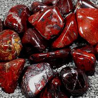Resonant Energies Brecciated Red Jasper with Hematite Tumbled Polished Natural Stones, 1 pc, Sizes 1.15 to 1.37 Inch, Reiki Wicca Chakra Crystal Healing Gemstone, TS1266