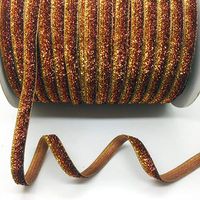 WQDWF Ribbons 10 yds 3/8"(10mm) Glitter Ribbon Wedding Party Decoration Handmade Ribbon Gift Wrapping Hair Bowknot DIY Christmas Ribbon,Brown Golden