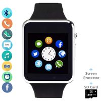 Smart Watch, Smartwatch Phone with SD Card Camera Pedometer Text Call Notification SIM Card Slot Music Player Compatible for Android Samsung Huawei and iPhone (Partial Functions) for Men Women Teens