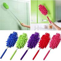 Yuniole Long Duster Durable Length Adjustable Handle Dust Brush Washable and Extendable Feather Duster, Ceiling Fan Brush&Cobweb Remover&High Ceiling Chandelier Cleaner