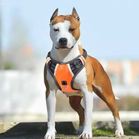 BABYLTRL Big Dog Harness No Pull Adjustable Pet Reflective Oxford Soft Vest for Large Dogs Easy Control Harness (L, Orange)