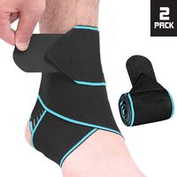 Ankle Brace Kit, 2 Pack Adjustable Compression Ankle Braces for Sports Protection, Achilles tendonitis, Injury Recovery, One Size Fits Most for Men & Women (Blue)