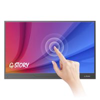 G-STORY 15.6 Inch Ultrathin Touchscreen, FHD 1080P IPS Portable Monitor, NS Direct-Connected/Mini HDMI/Built-in Speakers/HDR/FreeSync/Type-C/60Hz/250cd/m2