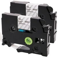 Oozmas Replace TZe-135 TZ135 Compatible with Brother P-Touch White on Clear Label Tape 1/2 Inch 26.2 Feet 2 Pack