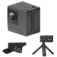 Insta360 EVO 3D 360 Hybrid VR Camera with 5.7K Video and 18MP Photos - Bundle Includes EVO Gimbals Cleaning Cloth (2 Items) - Works with Oculus, Samsung Gear VR & Vive Focus