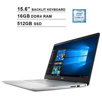 Dell 2019 Inspiron 15 5000 15.6-Inch FHD 1080P Touchscreen Laptop - Intel 4-Core i5-8265U up to 3.9GHz, Intel UHD 620, 16GB DDR4 RAM, 512GB SSD, Backlit Keyboard, HDMI, WiFi, Bluetooth, Win10