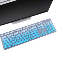 Keyboard Cover Skin Fit Dell KM636 Wireless Keyboard/Dell KB216 Wired Keyboard/Dell Optiplex 5250 3050 3240 5460 7450 7050/Dell Inspiron AIO 3475/3670/3477 All-in one Desktop-Gradual Blue