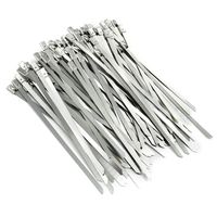Mecion 100pcs 6inch Stainless Steel Zip Ties Exhaust Wrap Multi-Purpose Locking Cable Ties