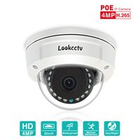 lookcctv Security Dome Camera 4MP POE Vandal-Proof Home Security Camera 45ft 15 LEDs IR-Cut Night Vision Home Surveillance System Camera for Outdoor Indoor Support ONVIF