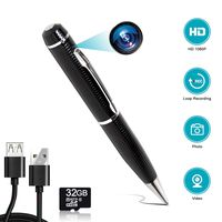 SUSZAVSS 32GB Spy Camera Pen, HD 1080P Secret Camera Hidden Mini Cam, Video and Photo Pocket Cam, Built-in 32GB Memory Card, Pen with Camera for Business Home and School