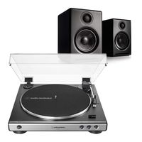 Audioengine A2+ Premium Powered Wireless Desktop Speakers (Black) with Audio-Technica AT-LP60X-GM Fully Automatic Belt-Drive Stereo Turntable (Gunmetal/Black)