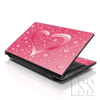 LSS Laptop 17-17.3" Skin Cover with Colorful Pink Heart Pattern for HP Dell Lenovo Apple Asus Acer Compaq - Fits 16.5" 17" 17.3" 18.4" 19" (2 Wrist Pads Free)