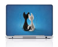Meffort Inc Personalized Laptop Notebook Notebook Skin Sticker Cover Art Decal, Customize Your Name (15.6 Inch, Loving Cat)