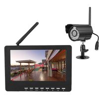 7" HD Touchscreen Wireless Video Camera Night Vision Monitor Home Surveillance Video Equipment System,Transmission 100-300m(US Plug)