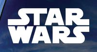 Star Wars Movie Logo Vinyl Stickers Symbol 6" Decorative DIE Cut Decal for Cars Tablets LAPTOPS Skateboard - White
