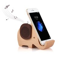 Artinova Wooden Portable Wireless Bluetooth Speaker with Cell Phone Stand Holder for Desktop (Elephant Shape) ARTA-0031