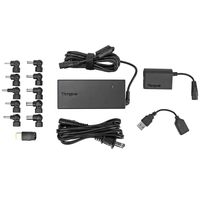 Targus 90W AC/DC Universal Laptop Travel Charger with USB Port, Black (APM32USZ)