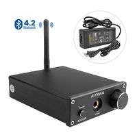 AIYIMA 2.0 Channel HiFi Stereo Audio Amplifier with Bluetooth 4.2& Headphone Amplifier & Class D Integrated Digital Amp Receiver for Home Desktop Speakers Headphones with Power (Black)