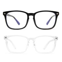 IFHTech Blue Light Blocking Glasses, Anti Eye Strain Headache (Sleep Better),Computer Reading Glasses UV400 Transparent Lens (Black&Transparent)