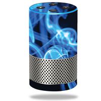 MightySkins Skin Compatible with Amazon Echo (2nd Gen) - Blue Flames | Protective, Durable, and Unique Vinyl Decal wrap Cover | Easy to Apply, Remove, and Change Styles | Made in The USA