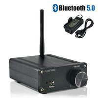 Mini Bluetooth Amplifier Stereo Desktop Receiver - Integrated 2 Channel Amp Class D Bluetooth 5.0 Home Audio Amplifier TPA3116 for Home Speakers 50W x 2 (with Power Supply)