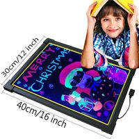 Yeahs Shop Art Glow LED Writing Board Electronic Writing Tablet Drawing Board Illuminated Erasable Neon Painting Sign Board Kids Doodle Board with Remote Control, 8 Highlighter