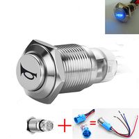 Viping Car Horn Button Switch momentary Push Button Switch 12V 16mm LED On/Off Switch Reset Switch Button Metal momentary Speaker Horn Switch Power Metal Toggle Switch Car Boat Motorcycle DIY Switch