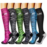 Compression Socks for Women & Men 15-20 mmHg, Best Medical, Nursing, for Running, Athletic, Edema, Diabetic, Varicose Veins, Travel (Large/X-Large, 14 Navy/Black/Black/Black/Gray/Gray/Blue)
