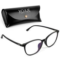 Blue Light Blocking Glasses for Men Women, Anti Blue Light Computer Reading Gaming Glasses, Anti Eye Strain Headache (Sleep Better), UV400 Transparent Lens(Matte Black Clear)