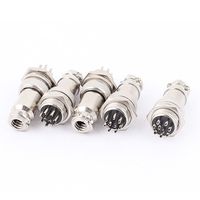 uxcell 5 Pcs 16mm Thread 9 Pins Male Female Panel Mount Aviation Wire Connector