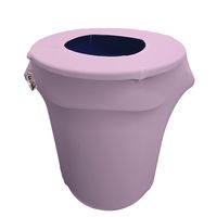 LA Linen Stretch Spandex Trash Can Cover 32-Gallon Round, Lilac