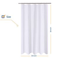 N&Y HOME Extra Long Stall Shower Curtain Liner Fabric 54 x 84 inch, Hotel Quality, Washable, Water Repellent, White Bathroom Curtains with Grommets, 54x84