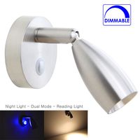 12V Reading Lamp RV Boat LED Bedside Lamp Camper Trailer Motorhome Interior Lighting Spotlight, Machined Aluminum Brushed Nickel