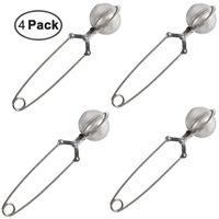 IHUIXINHE Loose Leaf Tea Snap Ball &Tea Mesh Stainless Steel Strainer with Handle (4 Pack) Ball Shape Tea Infuser and Filters