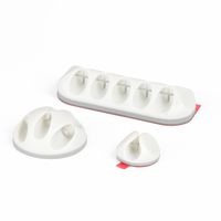 iSHOXS Cable Clip Set - Cable Organizer Clips for 1 Cable (8 pcs), up to 3 Cables (2 pcs) and up to 5 Cables (2 pcs) - White