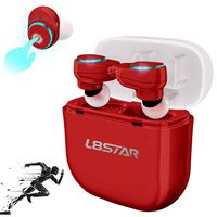 Touch Wireless Earbuds Bluetooth Headset-IPX5 Waterproof Wireless Hi-Fi 3D Stereo Sound, 4.2 Bluetooth Headphones with Intelligent Charging Box for iOS Android (Red)