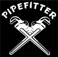 Just For Fun White - 5.5 x 5.5 Pipefitter Wrenches Pipe Vinyl Die Cut Decal Bumper Sticker, Windows, Cars, Trucks, laptops, etc